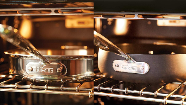All-Clad 12"/10" D3 Skillet Combo | $154 | AmazonAll-Clad M000AC2 D5 8”/10" Frying Pan Set | $154 | mazonAll-Clad D3 7-Piece Cookware Set | $350 | AmazonAll-Clad 8-Piece Anodized Nonstick Cookware Set | $238 | Amazon